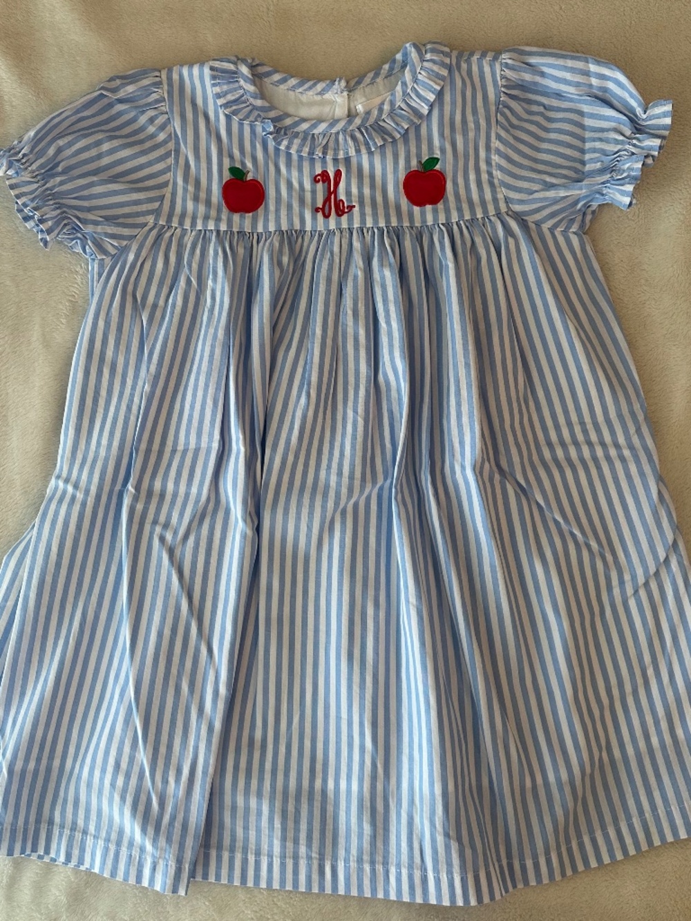 Cecil and Lou Apple Dress with "H" Monogram Size 6